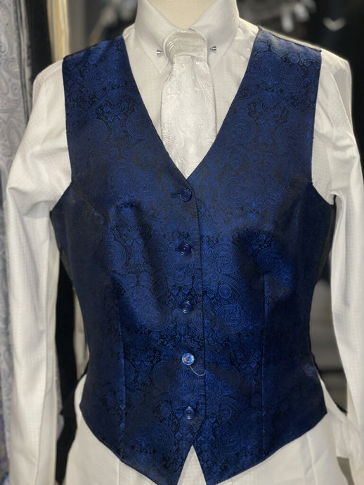 Custom Blue Brocade Vest