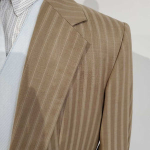Becker Brothers Tan w/ White Stripe Suit
