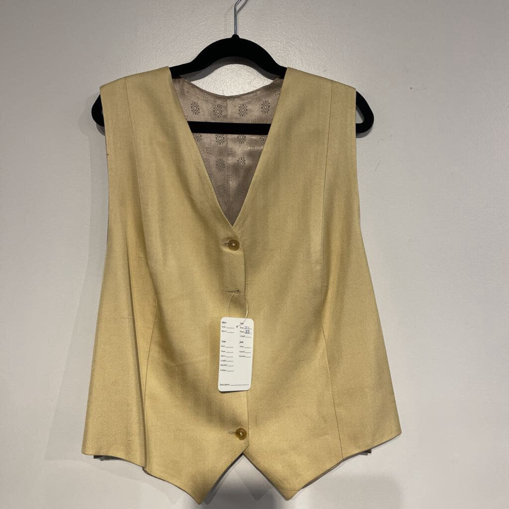 Tan Herringbone Vest