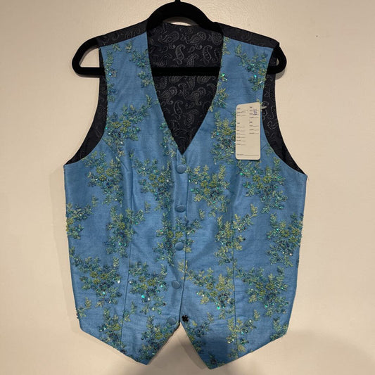 Custom Aqua Floral Vest