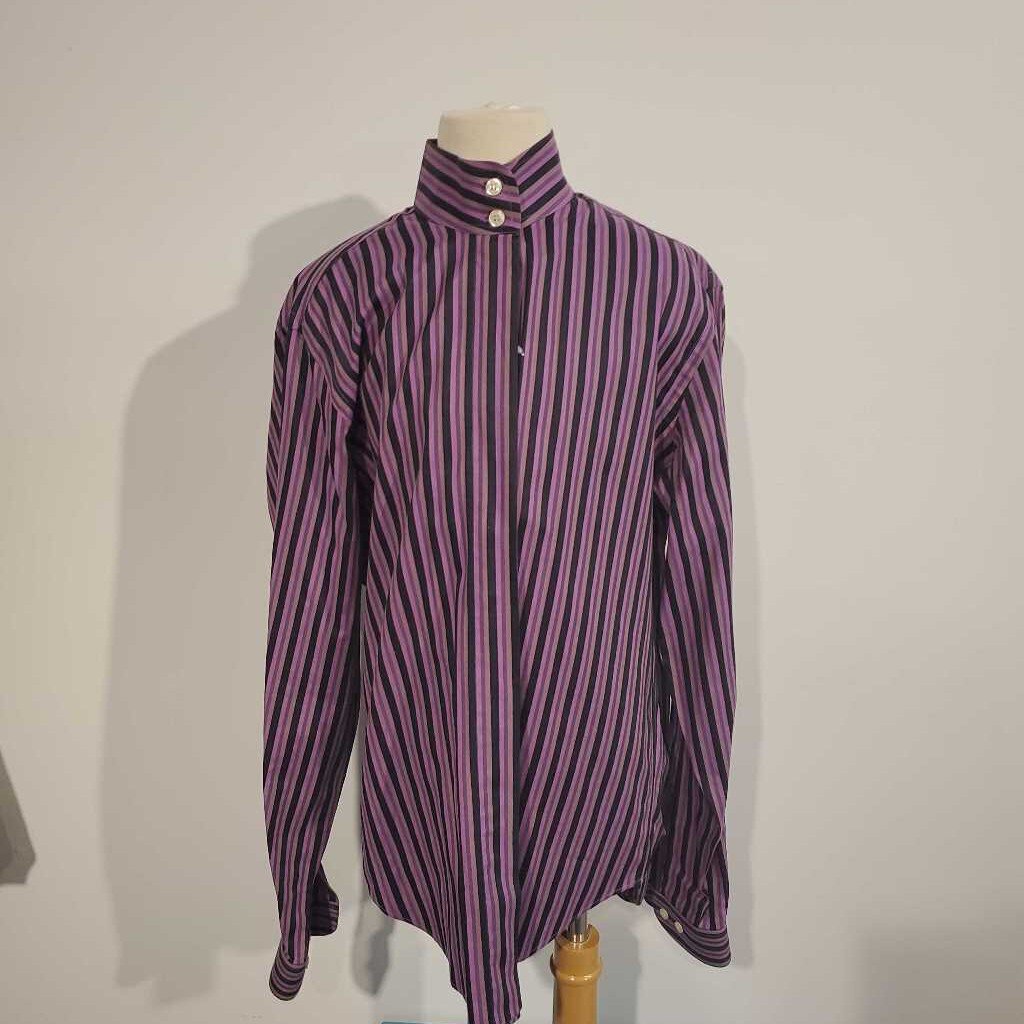 Size 34 Huntress Riding Apparel Purple Stripe Shirt