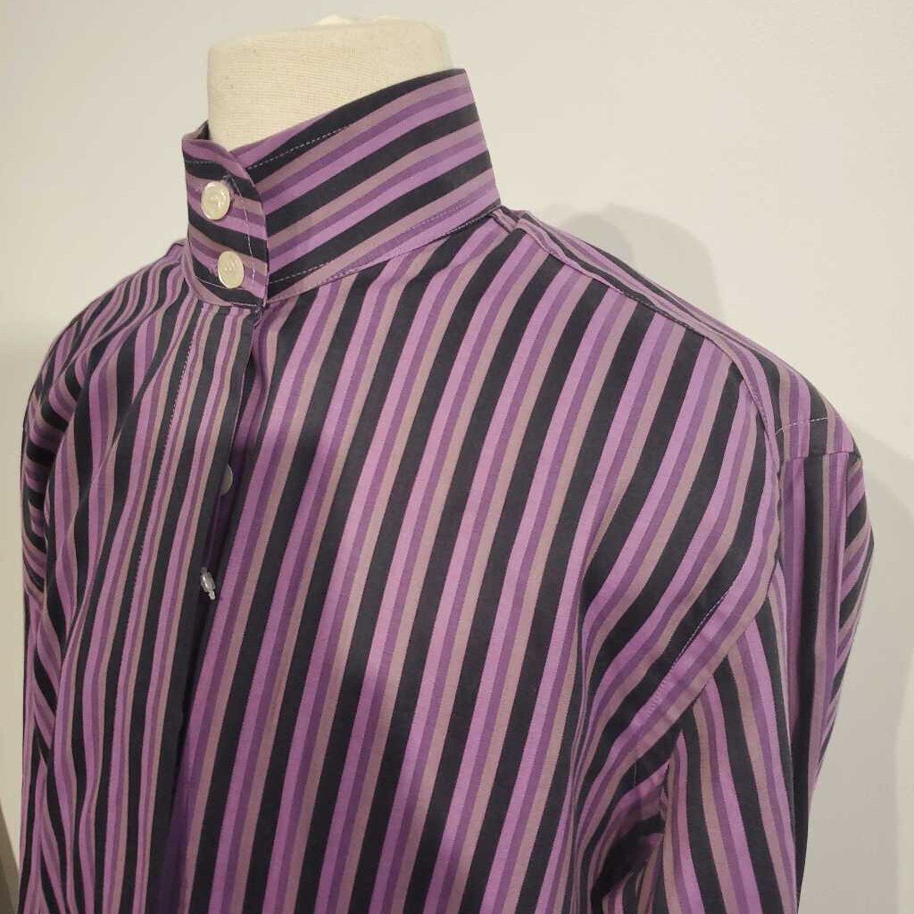 Size 34 Huntress Riding Apparel Purple Stripe Shirt