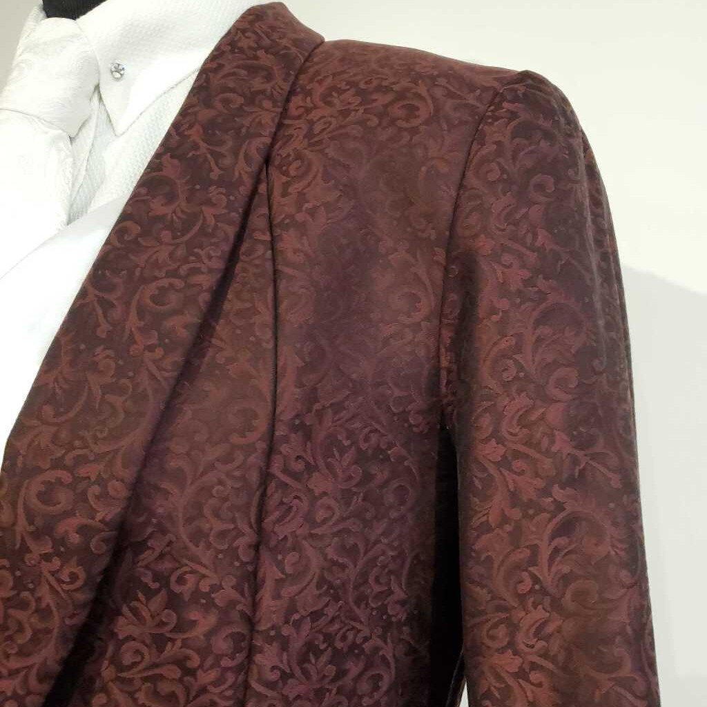 Custom Marsha De Arriaga Burgundy Brocade Daycoat