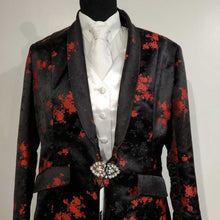 Load image into Gallery viewer, Black and Red Floral Daycoat
