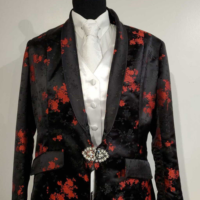 Black and Red Floral Daycoat