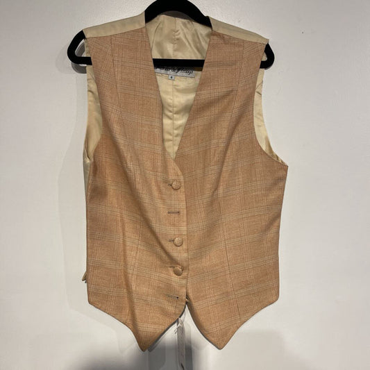 Marsha De Arriaga Light Orange Plaid Vest