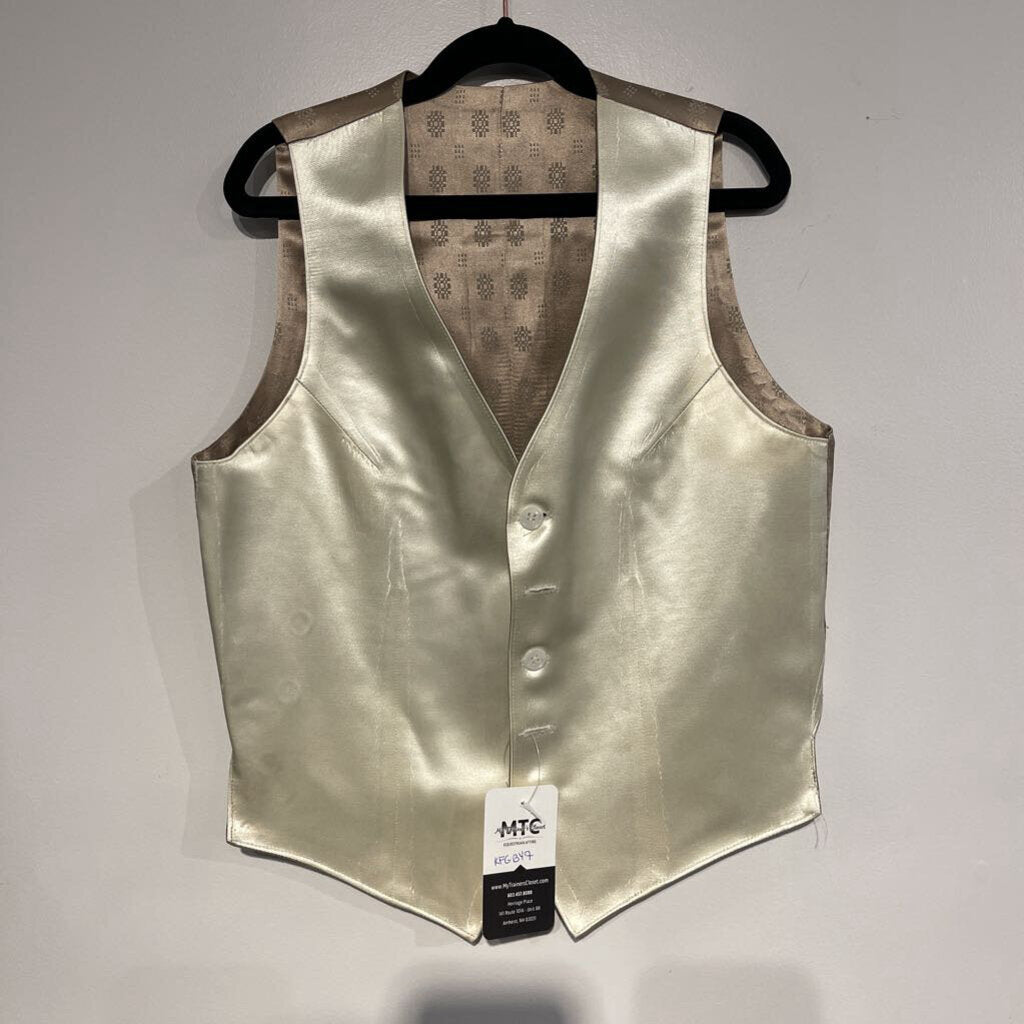 Reversible Cream Satin and Tan Vest