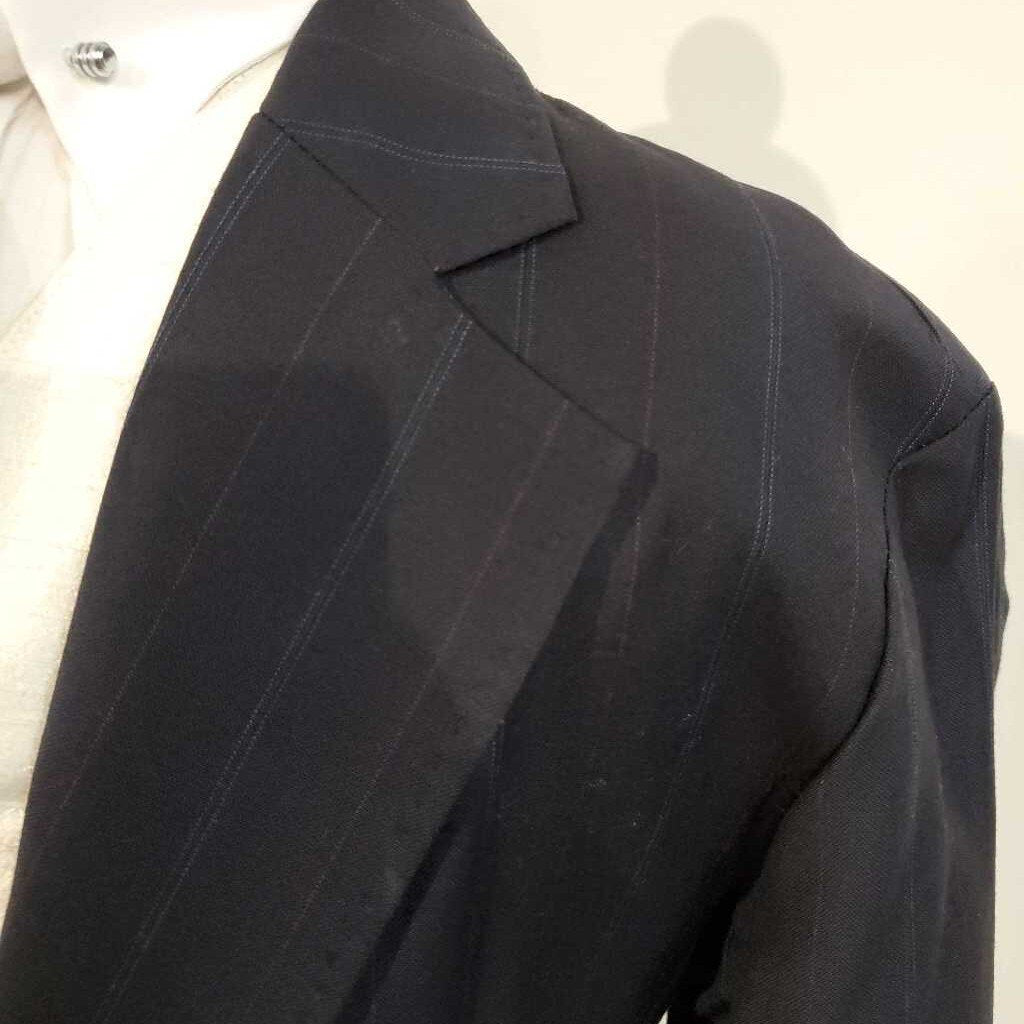 Navy Suit with Colored Stripes