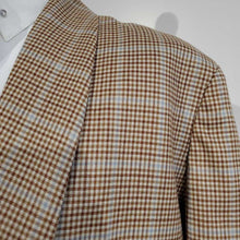 Load image into Gallery viewer, New Tan and Blue Plaid Daycoat
