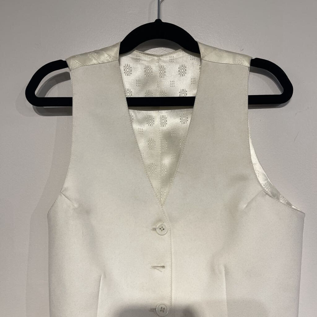 BRB Consigned White Poly Satin Vest