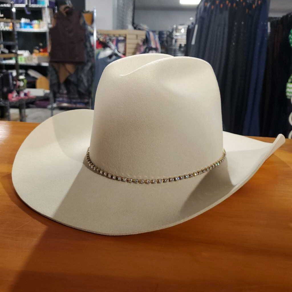 Tan Western Hat with Carrier 6 7/8