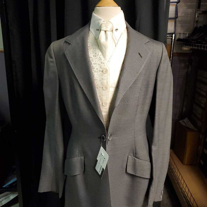 3pc grey and red striped suit