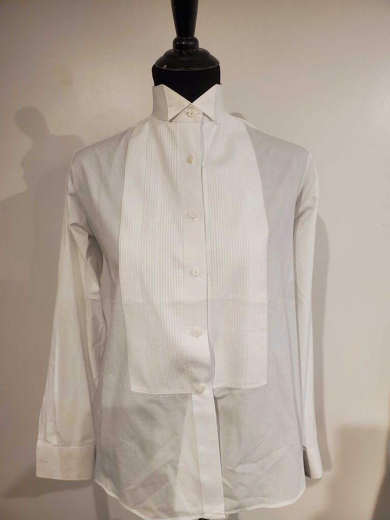 White Pleated Formal Shirt 14