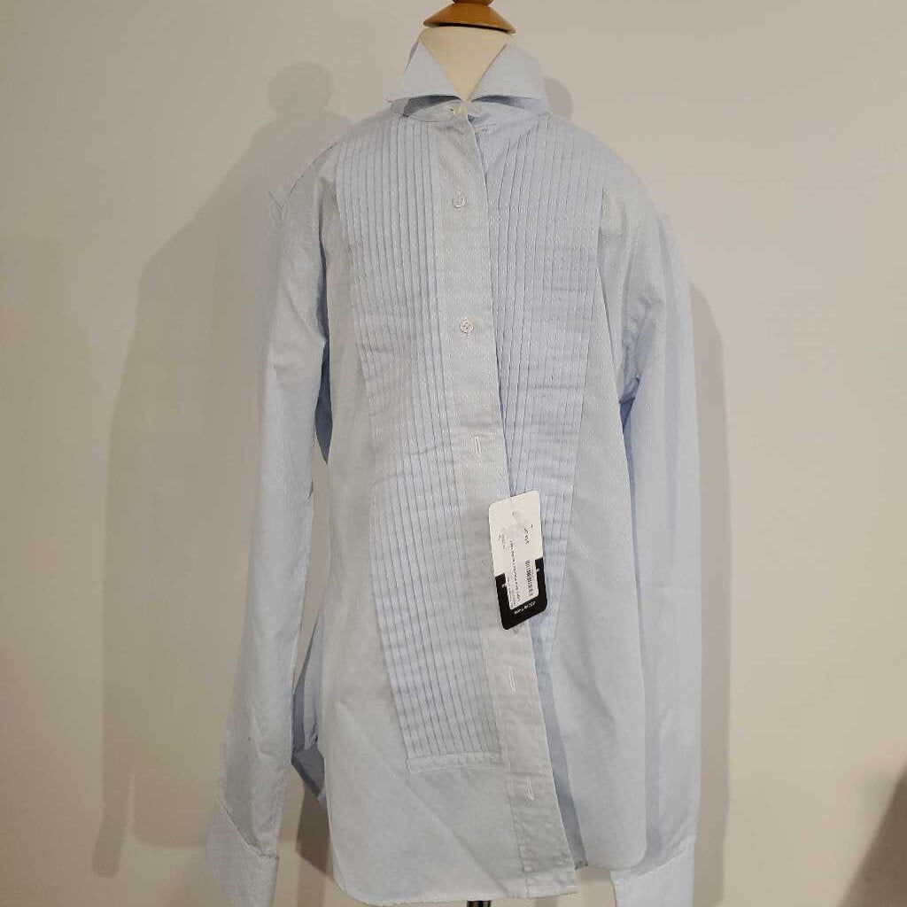 Light Blue Pleated Formal Shirt