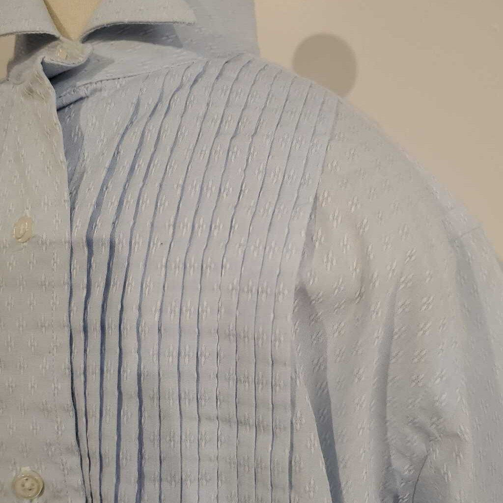 Light Blue Pleated Formal Shirt