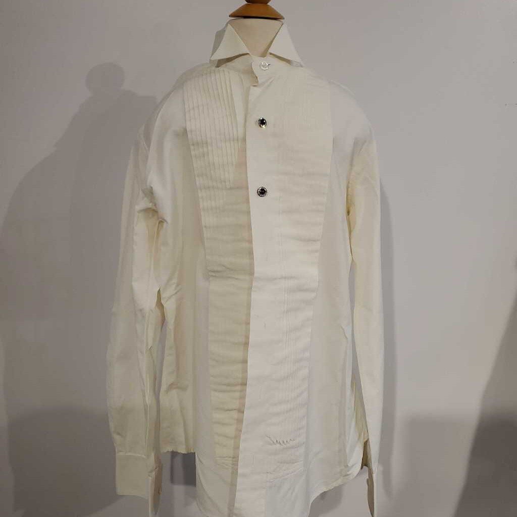 White Pleated Formal Shirt