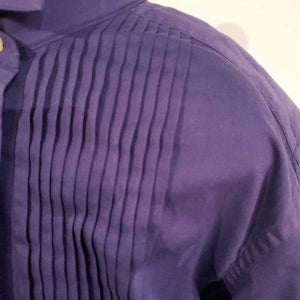 Dk Purple Pleated Formal Shirt