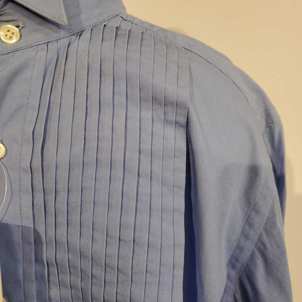 Periwinkle Pleated Formal Shirt