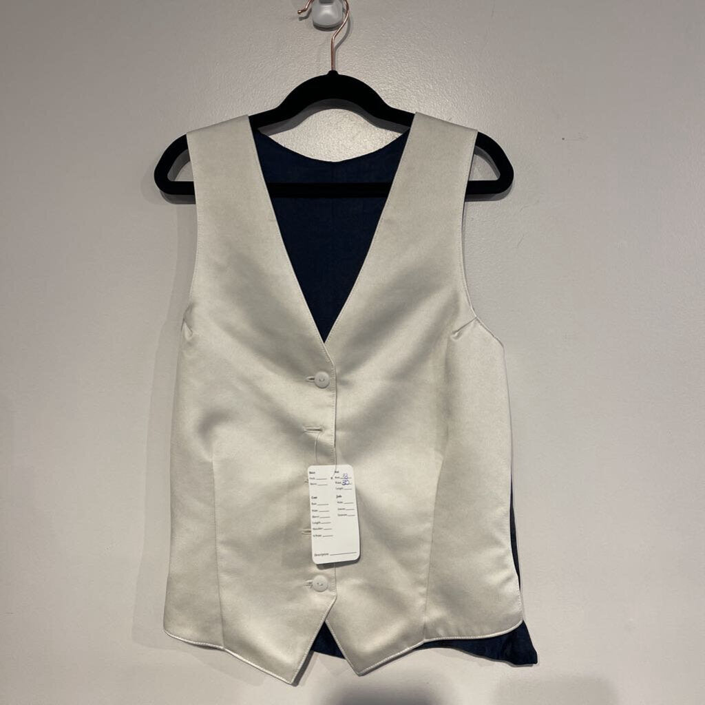 White Vest with Navy Lining