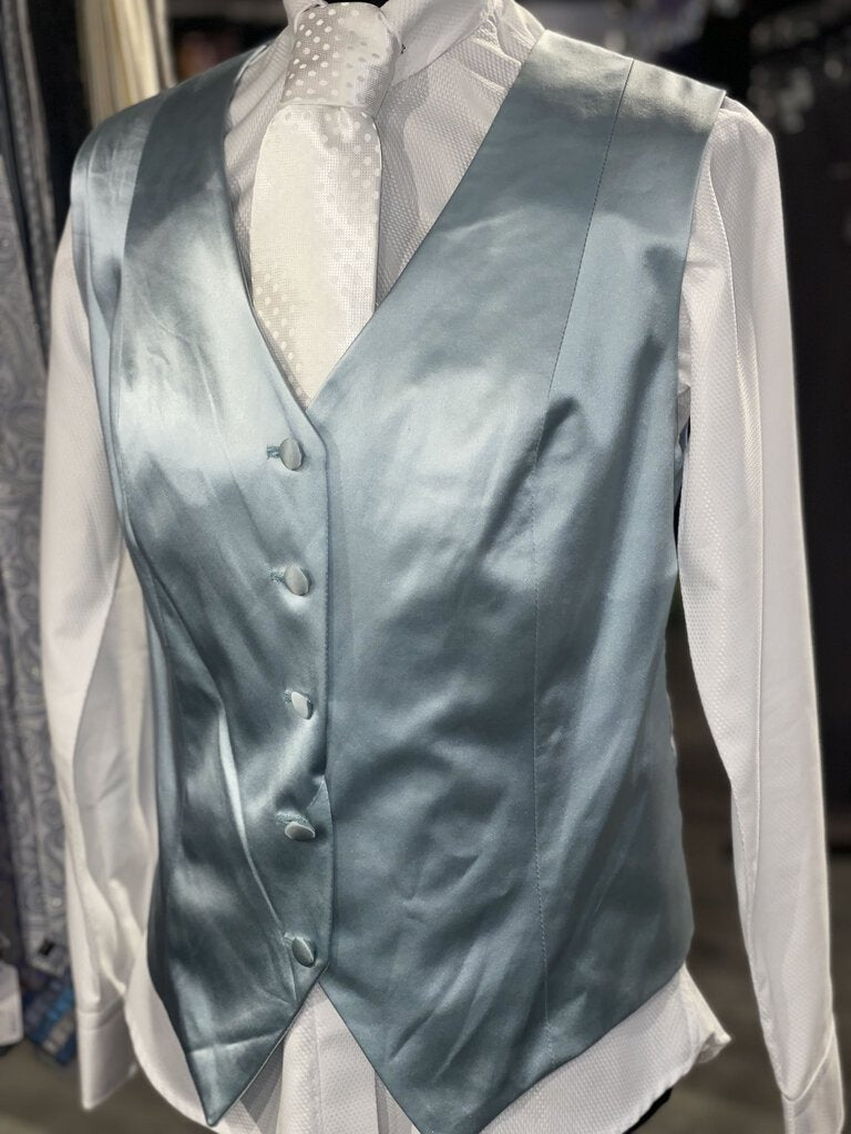 Marsha De Arriaga Light Blue Satin Vest