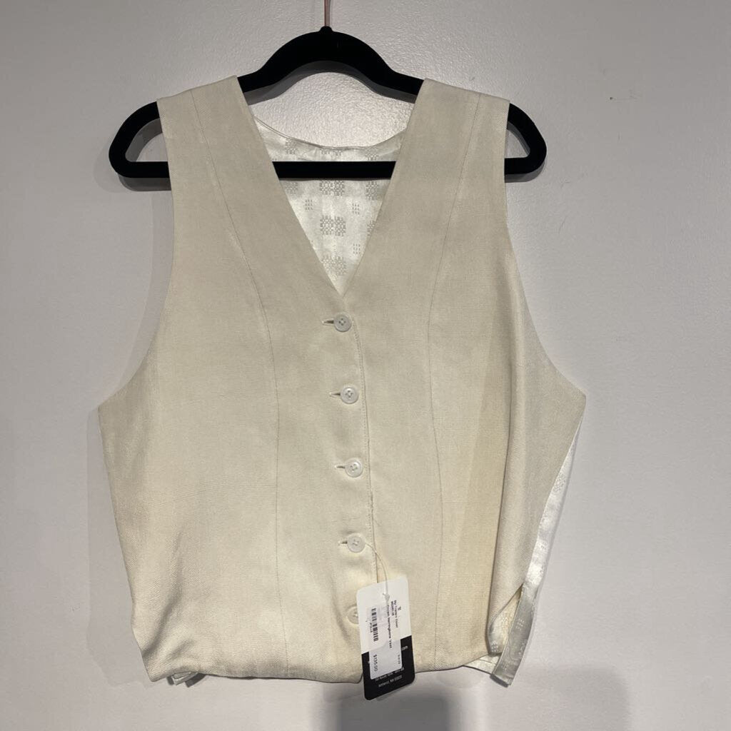 Cream Herringbone Vest