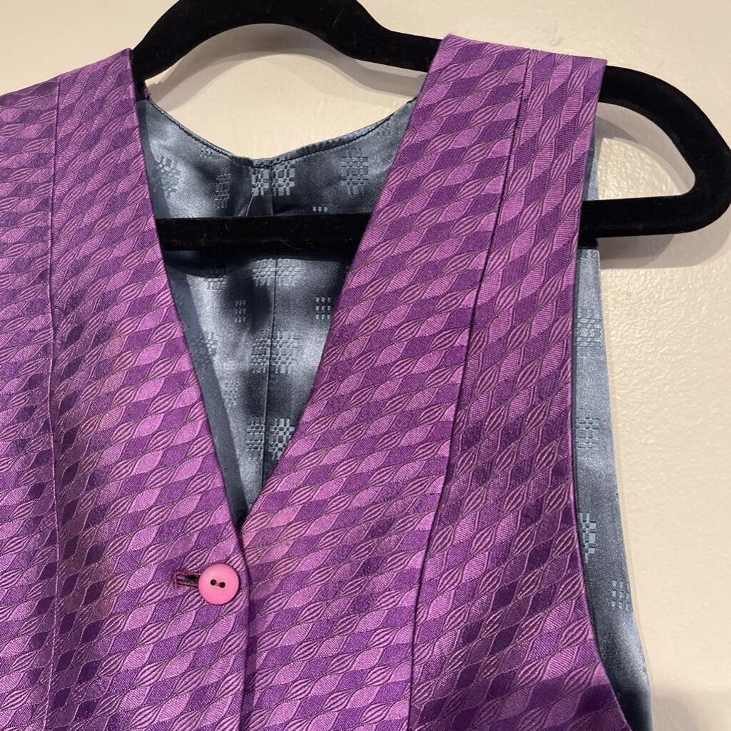 Dark Purple Patterned Vest