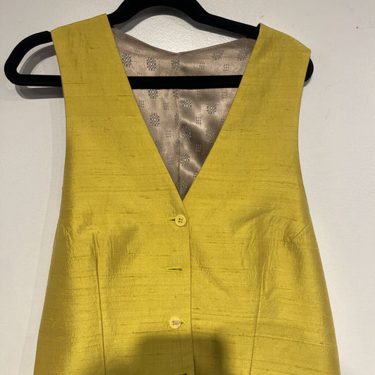 Yellow Raw Silk Vest