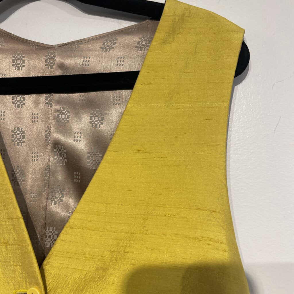 Yellow Raw Silk Vest