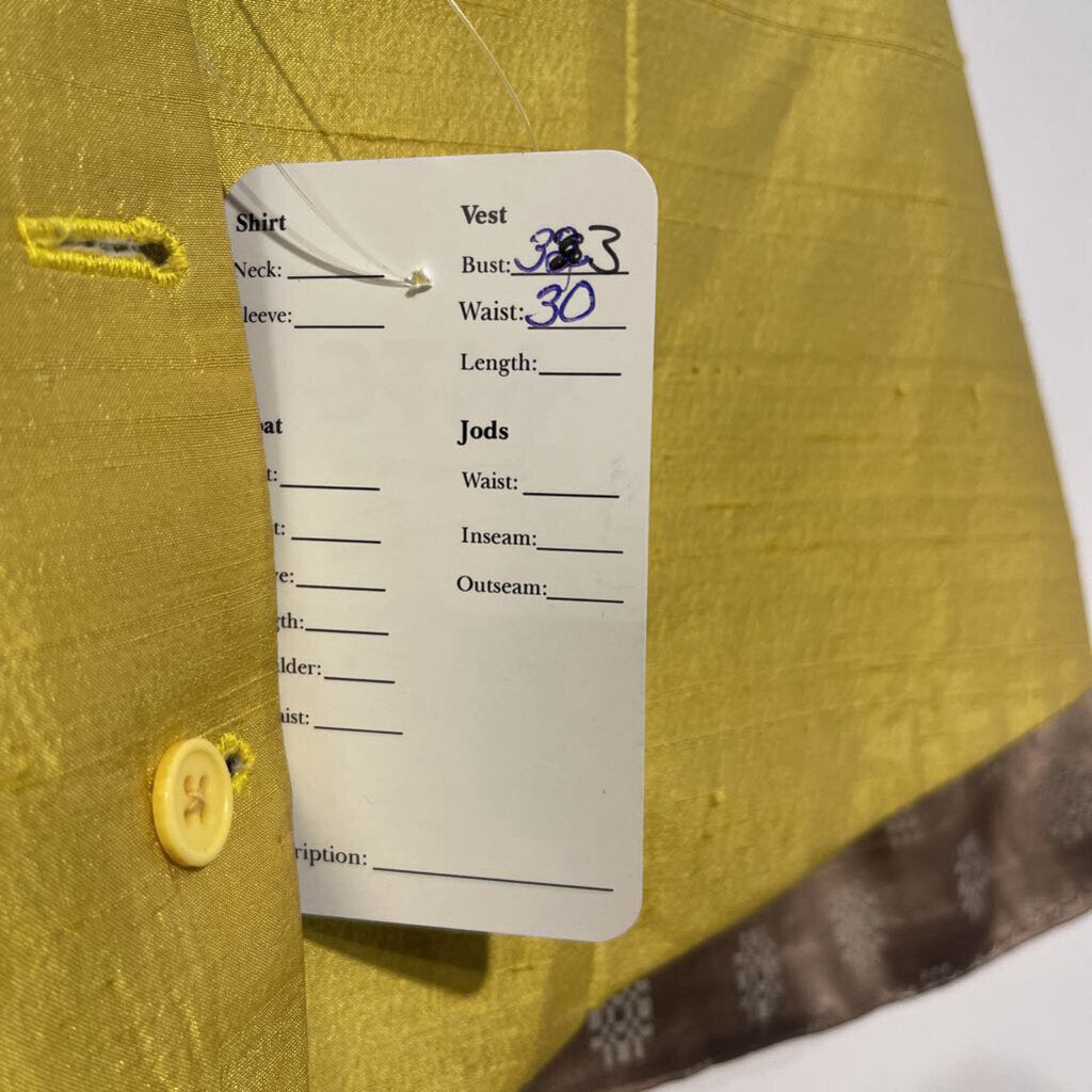 Yellow Raw Silk Vest