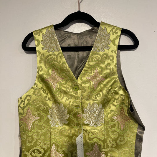 Lime Brocade Vest