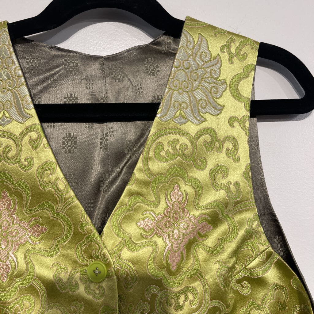 Lime Brocade Vest