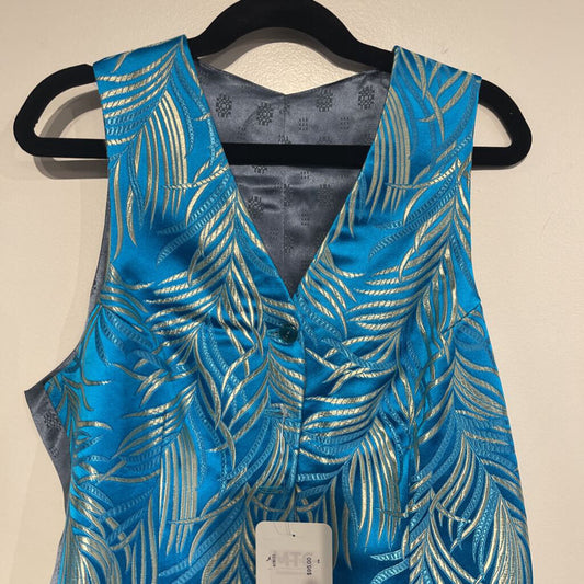 Teal Brocade Vest