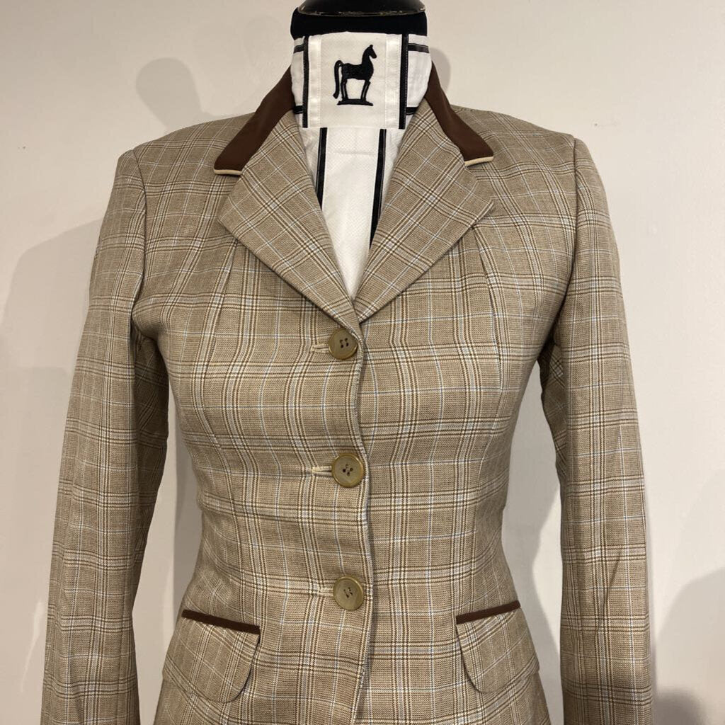 Marsha De Arriaga Brown Plaid Hunt Coat