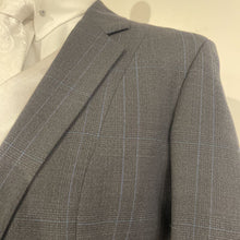 Saddleseat Connection Gray/ Navy Day Suit with Blue Windowpane
