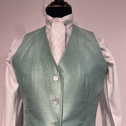 Green Raw Silk Vest