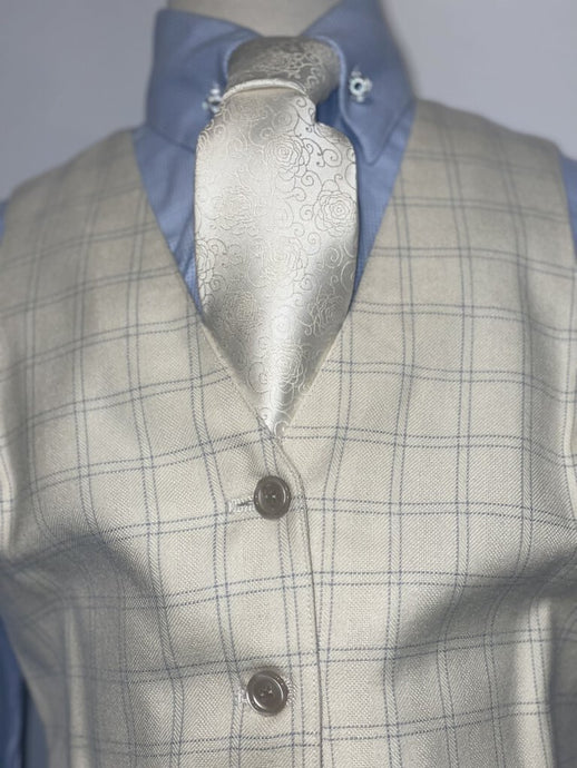 Becker Brothers Cream and blue plaid Vest