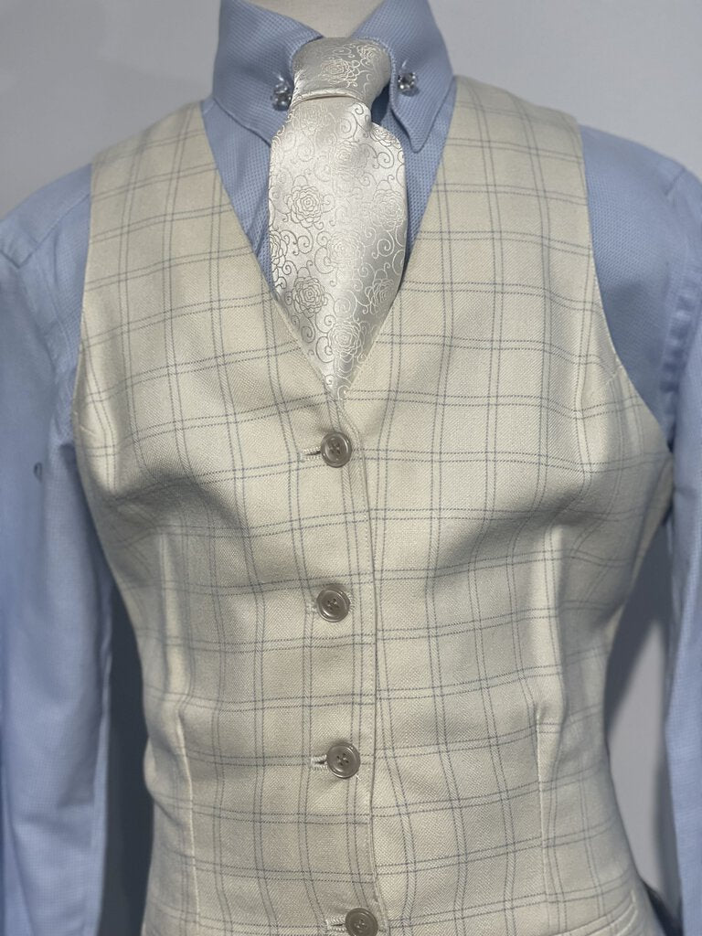 Becker Brothers Cream and blue plaid Vest