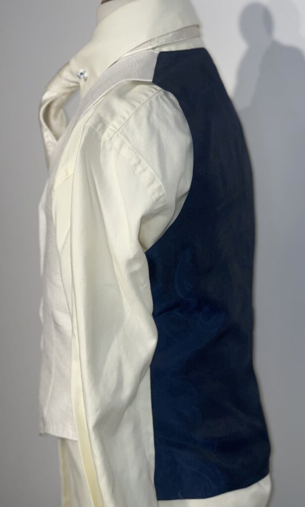 White Raw Silk Mix Vest