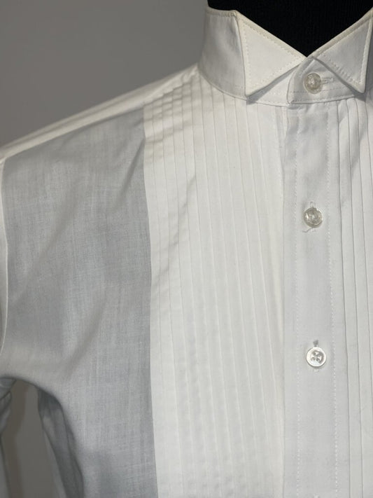 White Pleated Formal Shirt
