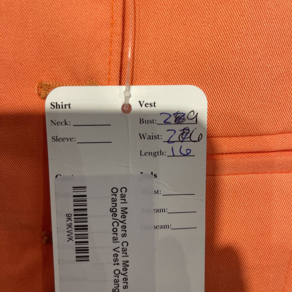 Carl Meyers Orange/Coral Vest